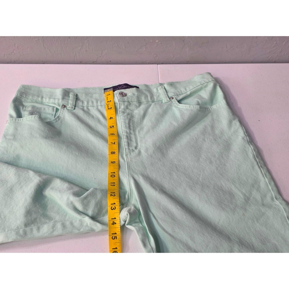 Gloria Vanderbilt Amanda Capri Mint Green Embroidered Pocket Jeans 16P Petite - Picture 5 of 9